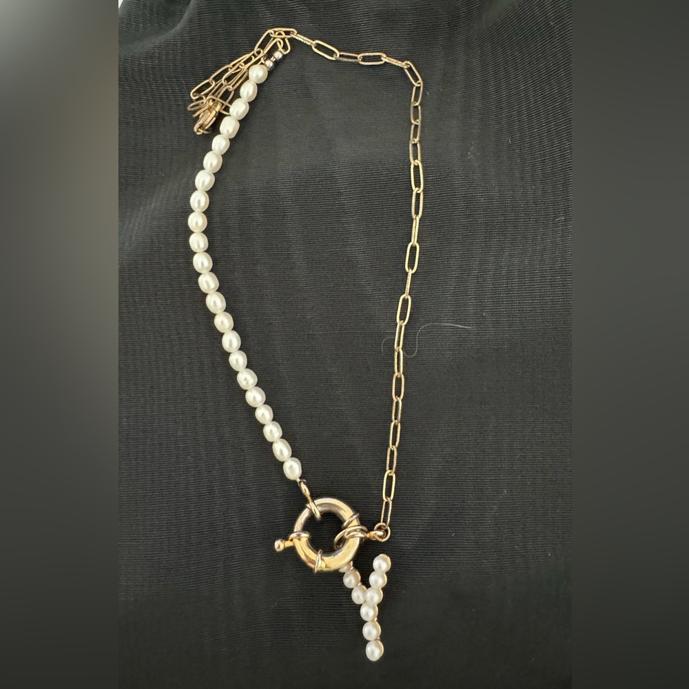 Necklace with a Y.